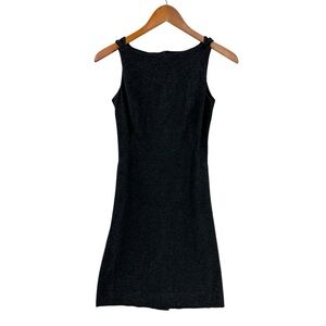 MM LAFLEUR Dress Lydia Classic Minimalist Zip Stretch Gray